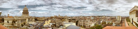 Framed Aerial view of a city, Havana, Cuba Print