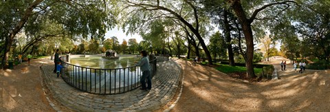 Framed Tourists at a public park, Buen Retiro Park, Madrid, Spain Print