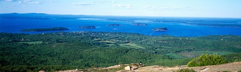 Framed High angle view of a bay, Frenchman Bay, Bar Harbor, Hancock County, Maine, USA Print