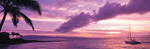 Framed Sunset Kapala Bay Maui HI USA Print