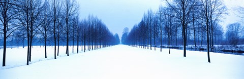 Framed Winter in Schleissheim Bavaria Germany Print