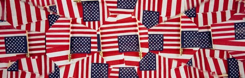 Framed Close-up of American flags Print
