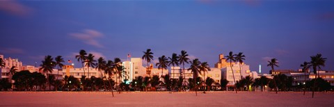 Framed Miami Beach at dusk, FL Print