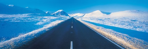 Framed Winter road Glencoe Scotland Print