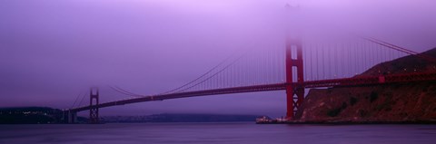 Framed Suspension bridge across the sea, Golden Gate Bridge, San Francisco, Marin County, California, USA Print