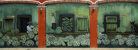 Framed Close Up of Mural on a wall, Cancun, Yucatan, Mexico Print