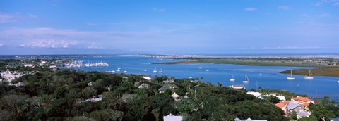 Framed High angle view from top of lighthouse, St. Augustine, Florida, USA Print