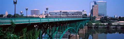 Framed Bridge across river, Gay Street Bridge, Tennessee River, Knoxville, Knox County, Tennessee, USA Print