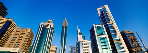 Framed Low angle view of buildings, Dubai, United Arab Emirates Print