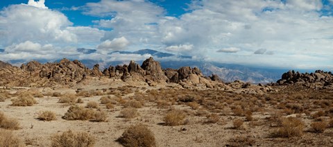 Framed Rock formations in a desert, Alabama Hills, Owens Valley, Lone Pine, California, USA Print