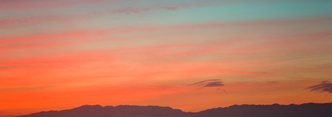 Framed Mountain range at dusk, Santa Monica Mountains, Los Angeles County, California, USA Print