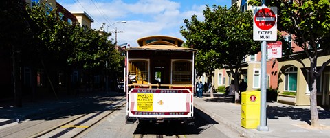 Framed Cable car on a track on the street, San Francisco, San Francisco Bay, California, USA Print