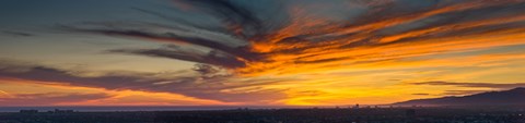 Framed Clouds in the sky at dusk, Marina Del Rey, Santa Monica, Los Angeles, California, USA Print