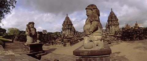 Framed Statues in 9th century Hindu temple, Indonesia Print