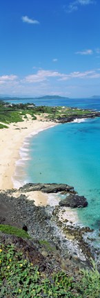 Framed High angle view of a beach, Makapuu, Oahu, Hawaii, USA Print