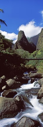 Framed Stream flowing through a valley, Iao Needle, Iao Valley, Wailuku, Maui, Hawaii, USA Print