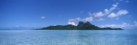 Framed Bora Bora from Motu Iti, Society Islands, French Polynesia Print