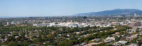 Framed High angle view of a city, Culver City, West Los Angeles, Santa Monica Mountains, Los Angeles County, California, USA Print