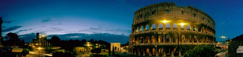 Framed Amphitheater at dusk, Coliseum, Rome, Lazio, Italy Print