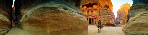 Framed Narrow passageway at Al Khazneh, Petra, Jordan Print