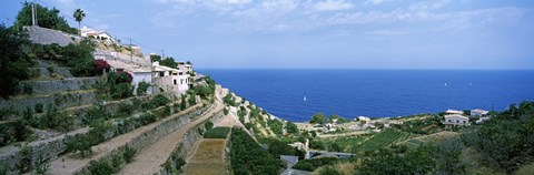 Framed Small coastal village, Deia, Majorca, Balearic Islands, Spain Print