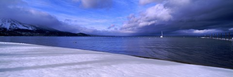 Framed Clouds over a lake, Lake Tahoe, California, USA Print