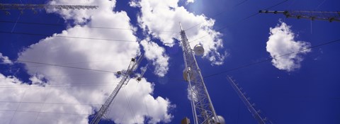 Framed Low angle view of radio antennas, Tucson Mountain Park, Tucson, Arizona, USA Print