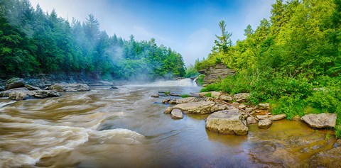 Framed Youghiogheny River a wild and scenic river, Swallow Falls State Park, Garrett County, Maryland Print