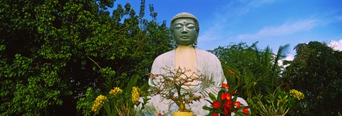Framed Low angle view of a Buddha statue, Lahaina Jodo Mission, Maui, Hawaii, USA Print