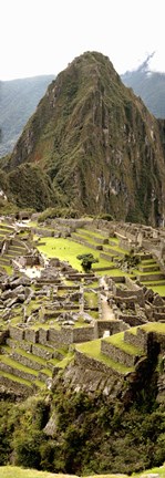 Framed High angle view of an archaeological site, Machu Picchu, Cusco Region, Peru Print