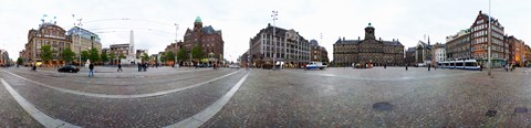 Framed Royal Palace and the Nieuwe Kerk, Dam Square, Amsterdam, Netherlands Print