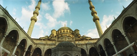 Framed Low angle view of inside of New Mosque, New Mosque, Eminonu, Istanbul, Turkey Print