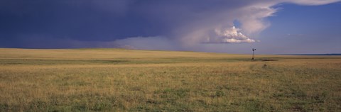 Framed Lone windmill in a field, New Mexico, USA Print