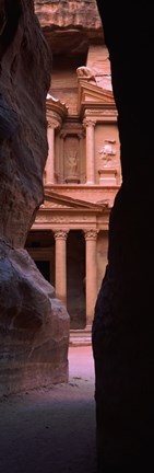 Framed Treasury through the rocks, Petra, Wadi Musa, Jordan Print