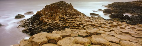 Framed Hexagonal rock at Giant's Causeway, Bushmills, County Antrim, Northern Ireland Print