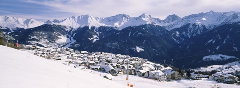 Framed Ski resort with mountain range in the background, Fiss, Tirol, Austria Print