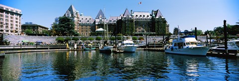 Framed Yachts at marina, Brentwood College, Victoria, British Columbia, Canada Print