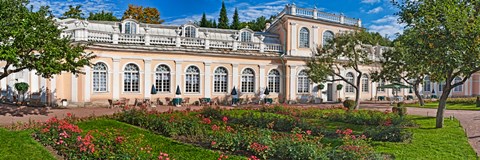 Framed Garden outside a palace, Peterhof Grand Palace, St. Petersburg, Russia Print