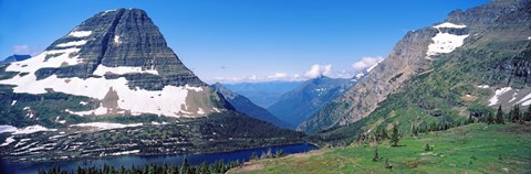 Framed Bearhat Mountain and Hidden Lake, US Glacier National Park, Montana, USA Print