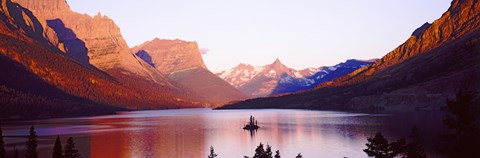 Framed St. Mary Lake at US Glacier National Park, Montana, USA Print