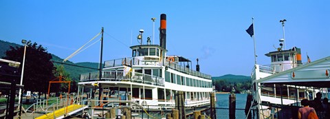 Framed Minne Ha Ha Steamboat at dock, Lake George, New York State, USA Print