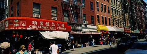 Framed People in a street, Mott Street, Chinatown, Manhattan, New York City, New York State, USA Print