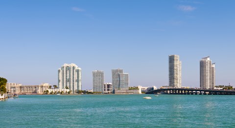 Framed Miami Skyline from a Distance, Florida, USA 2013 Print