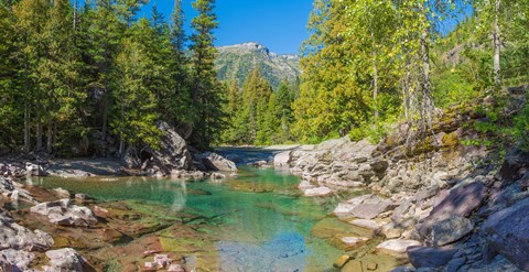 Framed McDonald Creek along Going-to-the-Sun Road at US Glacier National Park, Montana, USA Print