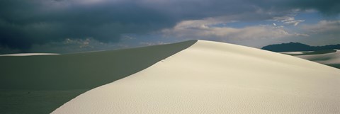 Framed Hill of White Sands with Stormy Skies Print