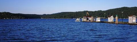 Framed Jetty at Lake Coeur d&#39;Alene, Idaho, USA Print
