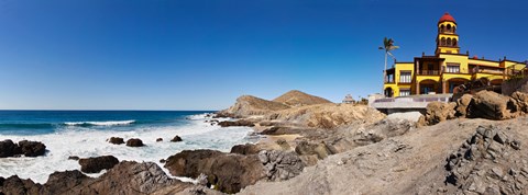 Framed Hacienda Cerritos on the Pacific Ocean, Todos Santos, Baja California Sur, Mexico Print