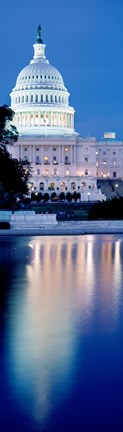 Framed Capitol Building Reflecting in the Water, Washington DC Print