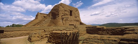 Framed Close up of church ruins, Pecos National Historical Park, New Mexico, USA Print