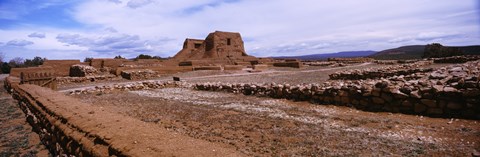 Framed Landscape view of church ruins, Pecos National Historical Park, New Mexico, USA Print